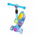 2-in-1 Kids 3-Wheel Tilt and Turn Kick Scooter with Foldable Seat, Adjustable Handle, LED Flashing Wheels for Ages 3-8 years old - 180-50